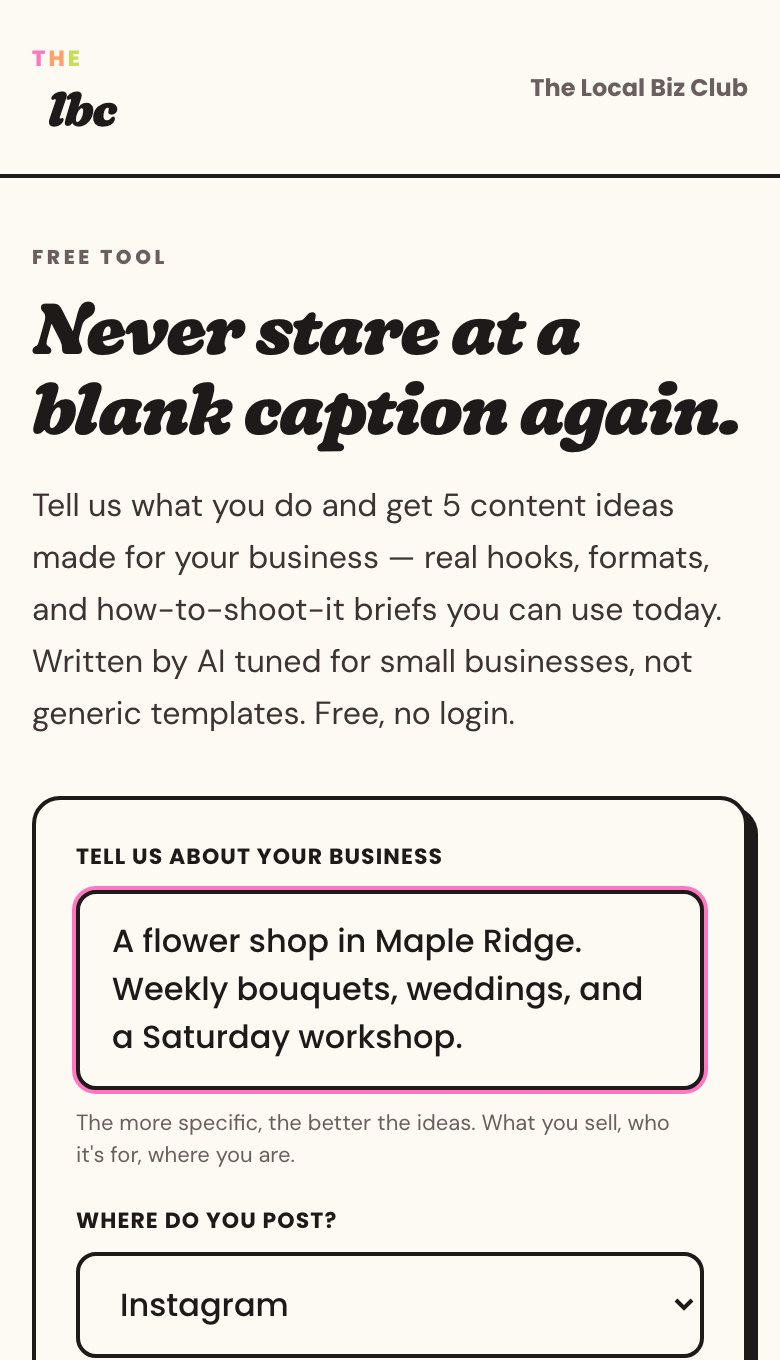 The free content idea generator on a phone